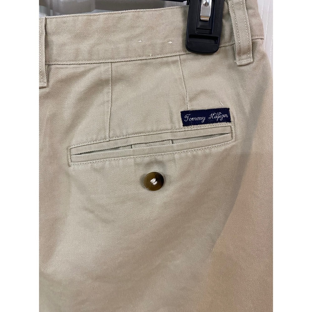 Tommy Hilfiger Chinos Mens 38x32 Tan Pleated Relaxed Fit‎ Cotton Khaki Pants - Picture 7 of 9